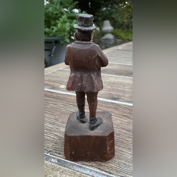 Charles Dickens ANRI Mr. Micawber Vintage Hand Carved Wood Figurine 1920s Italy - Picture 4 of 7